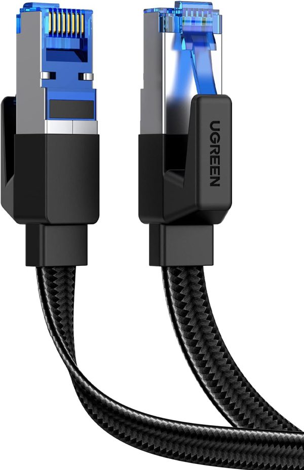 Flat High-Speed 40Gbps 2000Mhz Internet Cable 26AWG Braided Network Cord